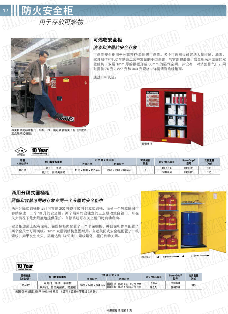 美國杰斯瑞特，防火安全柜，justrite防火柜，justrite安全柜，防爆柜justrite