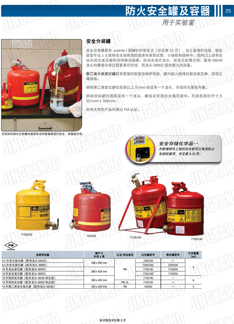 JUSTRITE，美國(guó)杰斯瑞特，justriteI型安全罐,柴油汽油存放罐，酒精松香水安全存儲(chǔ)罐，防火安全罐，防爆安全罐