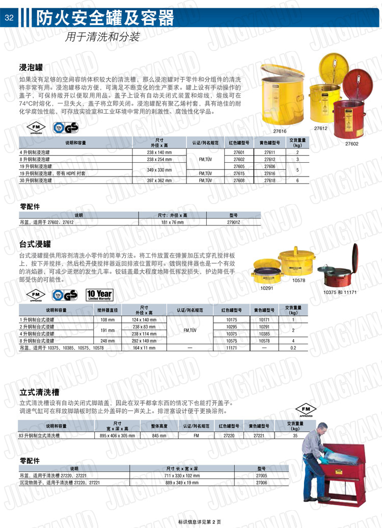 美國杰斯瑞特，justrite，臺(tái)式浸泡罐，立式清洗槽，清洗罐